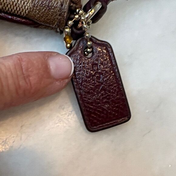 Coach Wristlet Bag Purse signature logo coated canvas striped wristlet - Picture 15 of 15